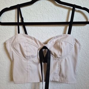 SHEIN Cream Camisole with Black Straps